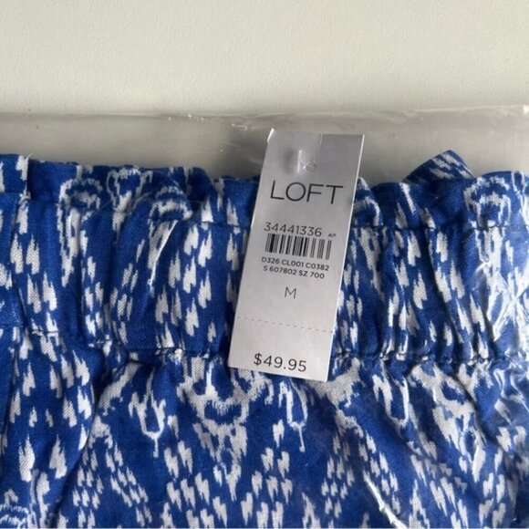 Loft - Women's Linen Blend Shorts - Blue/White. Size: M. NWT - Picture 3 of 8